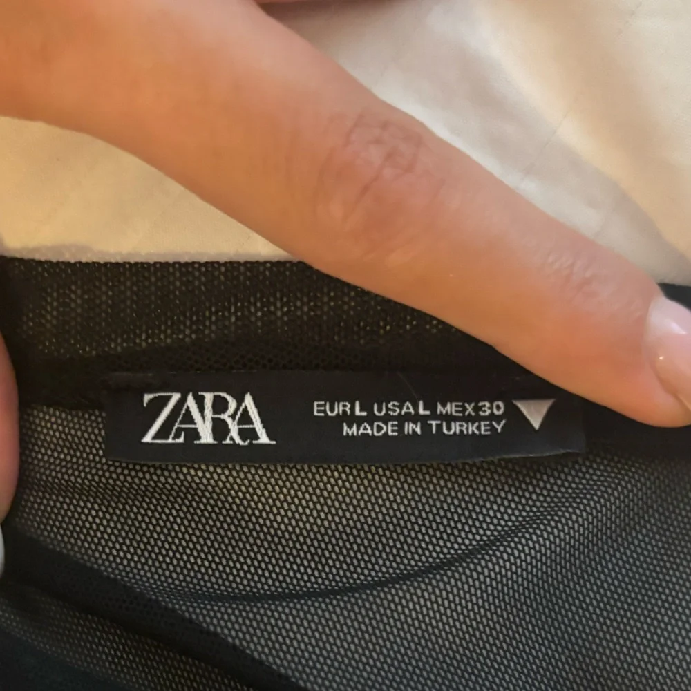 Zara Women's Black Mesh Top Long Sleeve Sexy See Through Body Suite - Picture 4 of 4